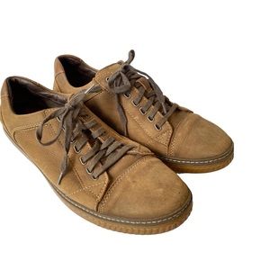 Johnston Murphy Brown Leather Lace Up Cap Toe Casual Sneaker Mens 10 (25-2346)